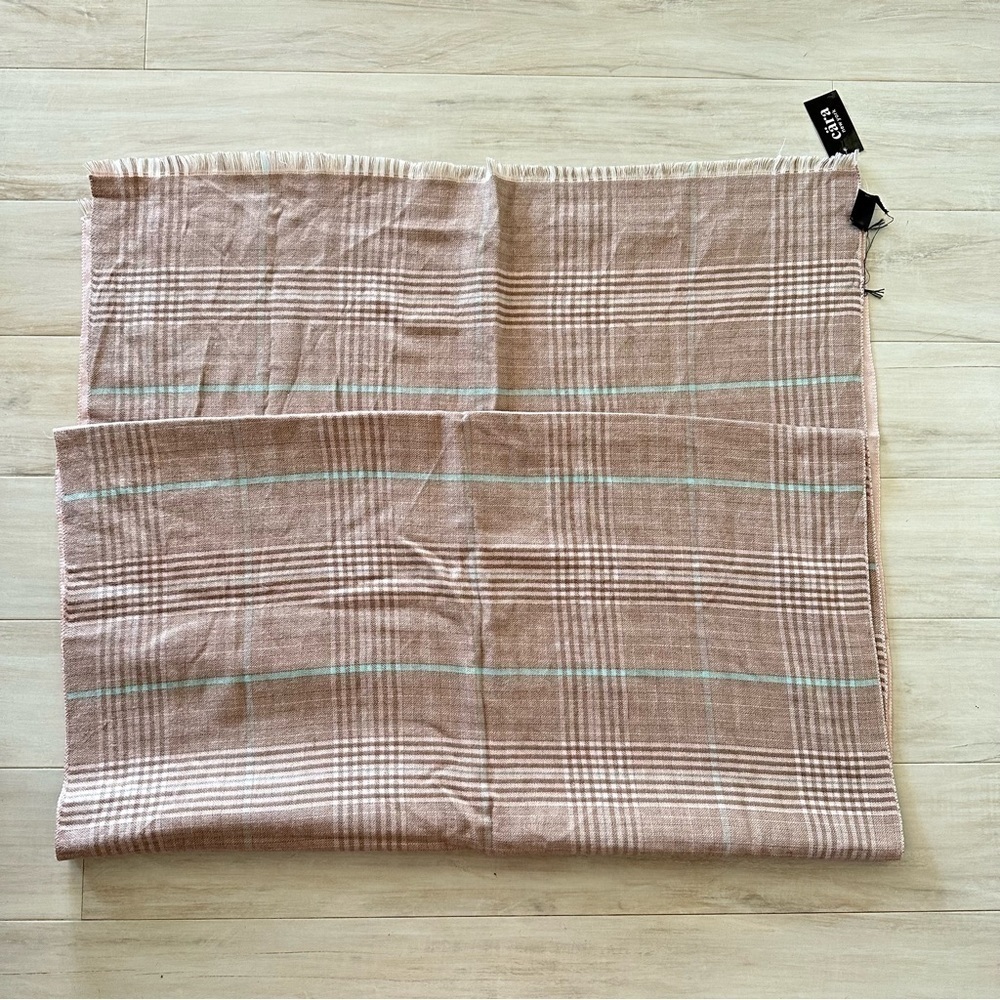NWT Large Cara Plaid Scarf in Blush